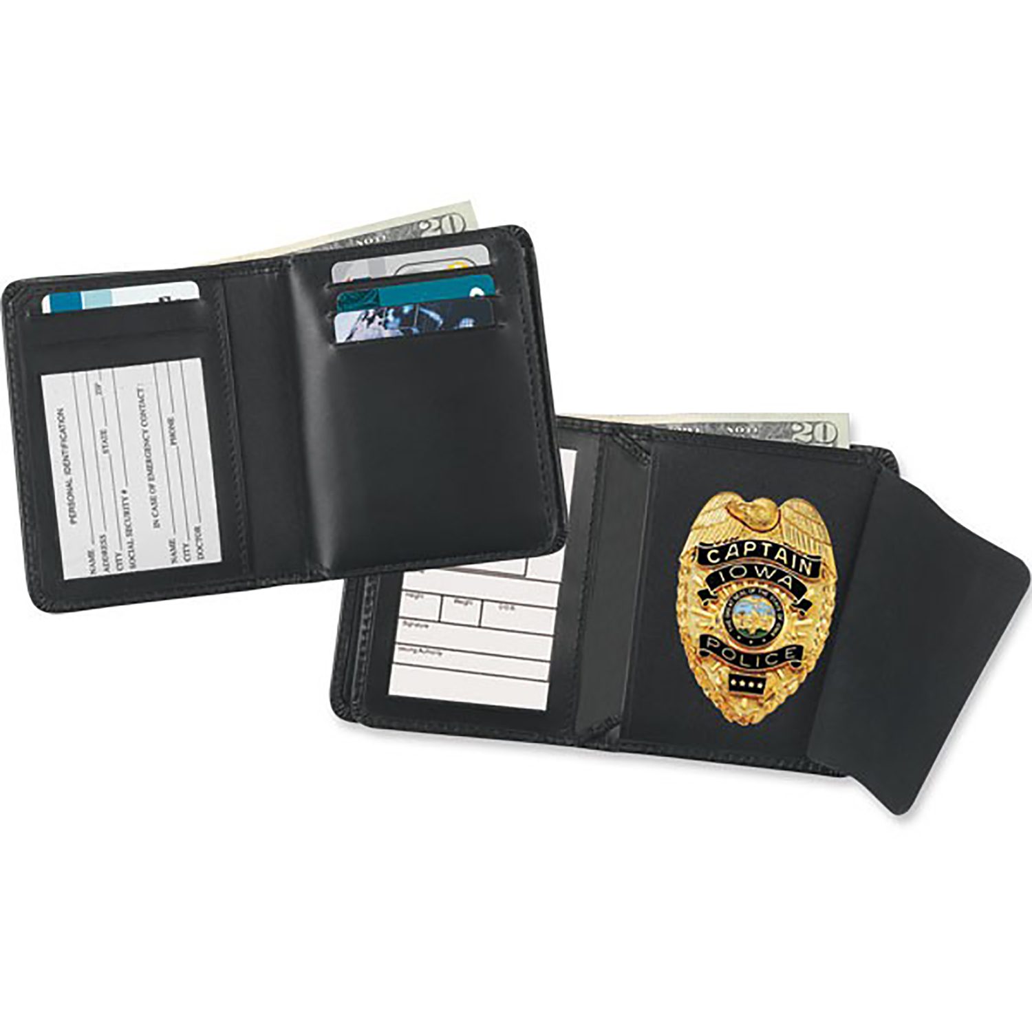 Strong Leather Deluxe Hidden Badge Single ID Badge Wallet