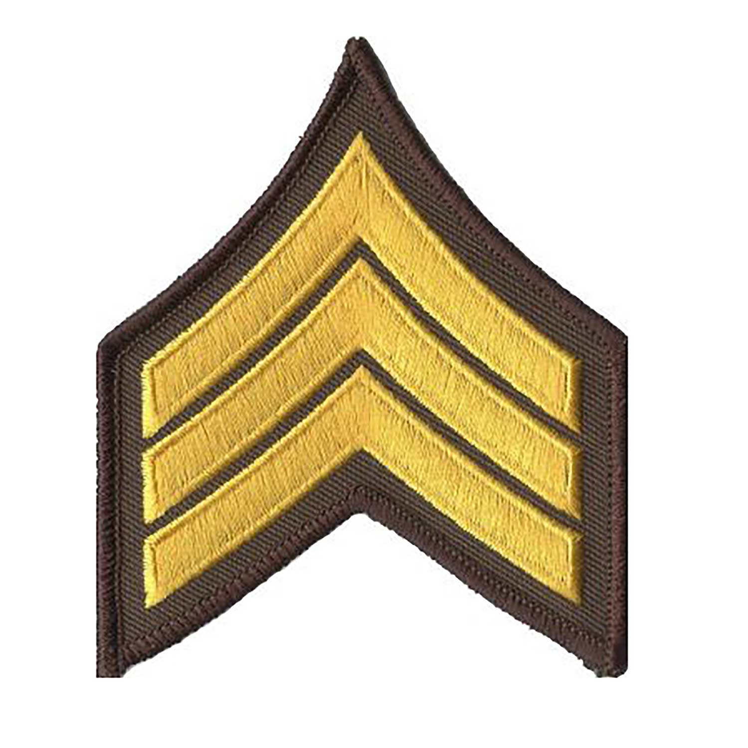 Deluxe Sergeant Chevron Patches w/ Stitched Border: 3.5